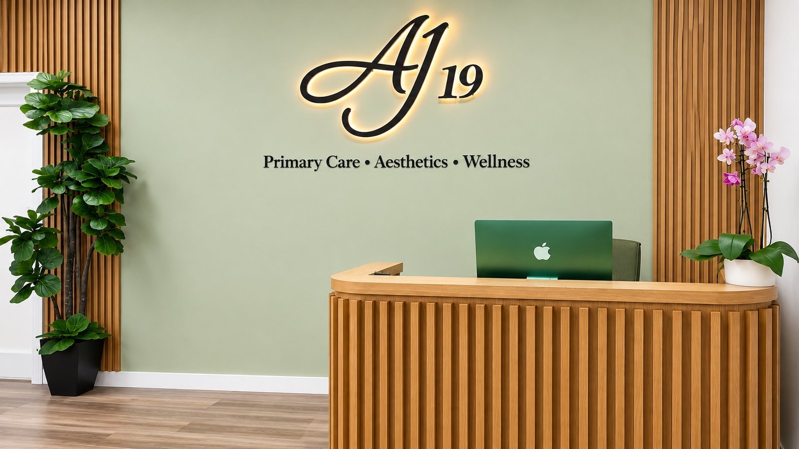 Reception at AJ19 Primary Care, Aesthetics and Wellness in Minneola
