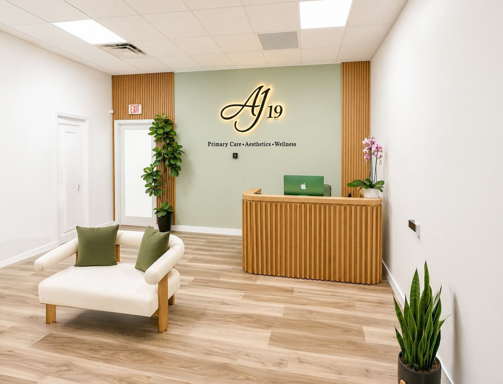 Reception and seating area at AJ19 in Minneola